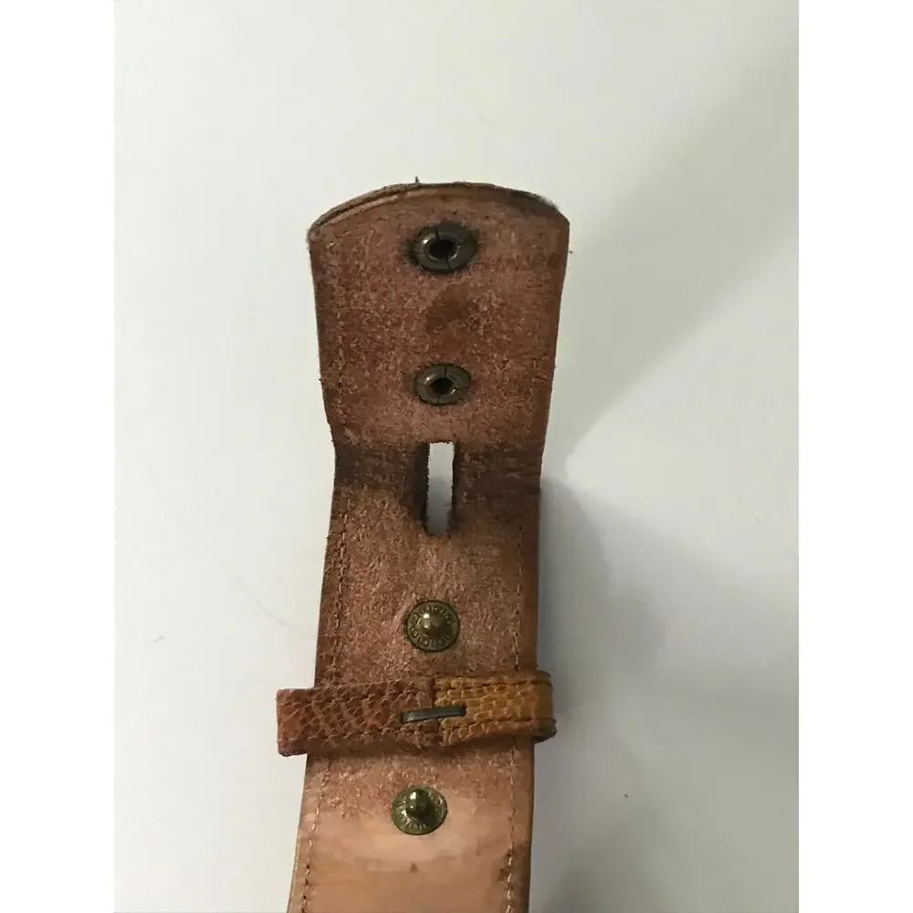 Vintage Nocona Mens Tan Genuine Ostrich Leather Western Belt With Buckle Size 34
